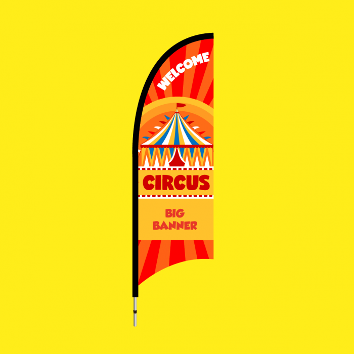 Feather Shark Banner Flag With Fiberglass Pole Big Banner
